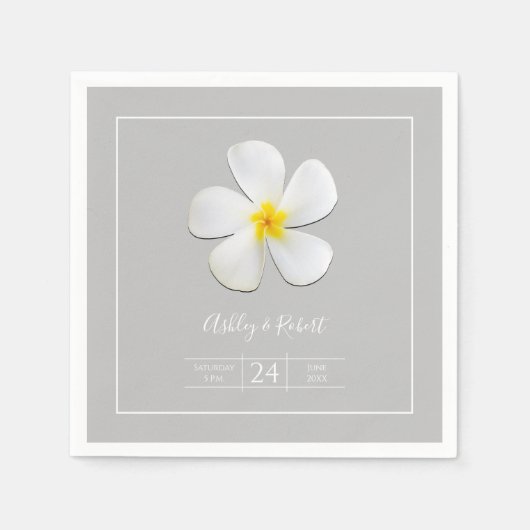 Moderne formale Klassik, Weiß auf leicht graue Hoc Serviette (Vorderseite)