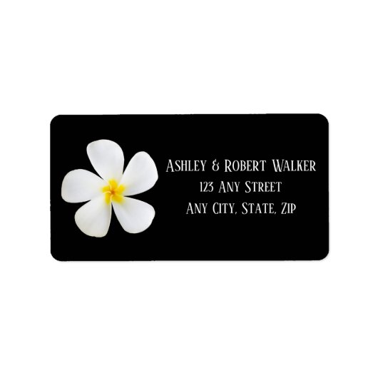 Moderne formale Klassik, weiß auf schwarz, Hochzei Adressaufkleber (Vorne)