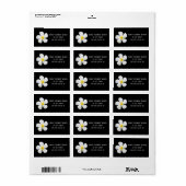 Moderne formale Klassik, weiß auf schwarz, Hochzei Adressaufkleber (Vorne)