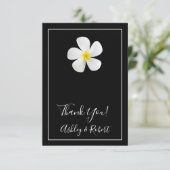 Moderne formale Klassik, weiß auf schwarz, Hochzei Dankeskarte (Stehend Vorderseite)