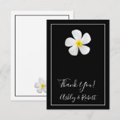 Moderne formale Klassik, weiß auf schwarz, Hochzei Dankeskarte (Vorne/Hinten)