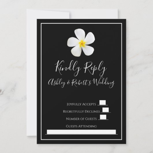 Moderne formale Klassik, weiß auf schwarzen Hochze Einladung (Vorderseite)