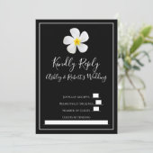 Moderne formale Klassik, weiß auf schwarzen Hochze Einladung (Stehend Vorderseite)