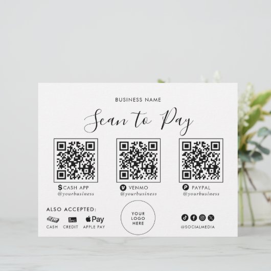 Moderne formale QR-Prüfung zur Bezahlung von Zeich (Stehend Vorderseite)