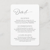 Moderne formelle Minimal Hochzeit Begleitkarte (Vorderseite)