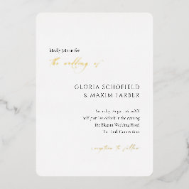 Moderne formelle Minimal Hochzeit Folieneinladung