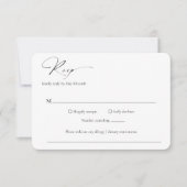 Moderne formelle Minimal Hochzeit RSVP Karte (Vorderseite)