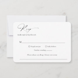 Moderne formelle Minimal Hochzeit RSVP Karte
