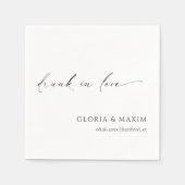 Moderne formelle Minimal Hochzeit Serviette (Vorderseite)