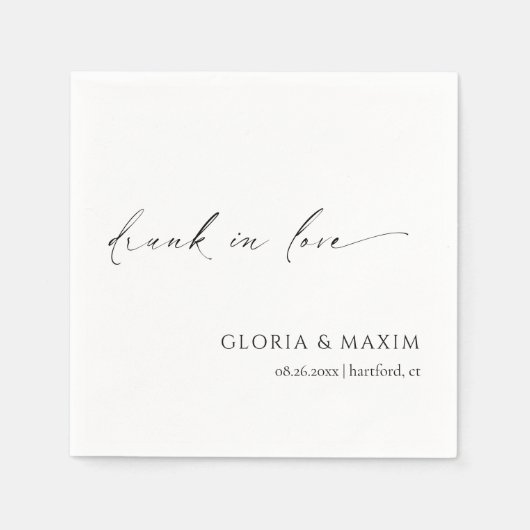 Moderne formelle Minimal Hochzeit Serviette (Vorderseite)