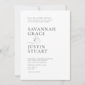 Moderne formelle Schwarz-Weiß-Hochzeit Einladung (Vorderseite)