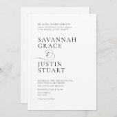 Moderne formelle Schwarz-Weiß-Hochzeit Einladung (Vorne/Hinten)