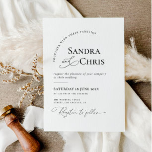 moderne formelle Schwarz-Weiß-Hochzeit Einladung
