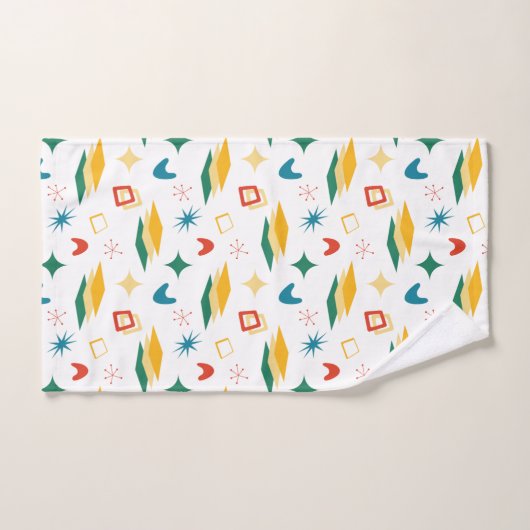 Moderne Formen aus Mod Atomic, Retro Mitte des Jah Badhandtuch Set (Handtuch)