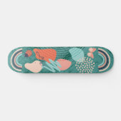 Moderne Formen Girly Rainbow Monogram Skateboard (Horizontal)