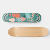 Moderne Formen Girly Rainbow Monogram Skateboard (Horizontal)
