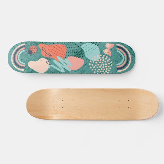 Moderne Formen Girly Rainbow Monogram Skateboard (Horizontal)