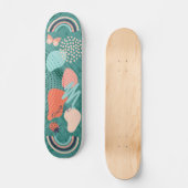 Moderne Formen Girly Rainbow Monogram Skateboard (Vorderseite)