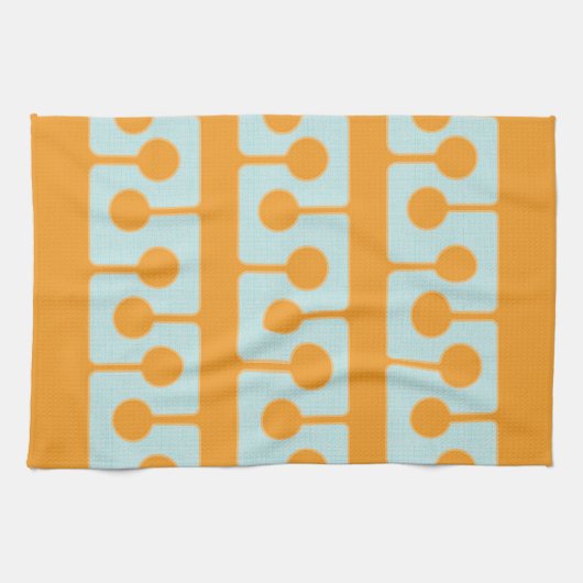 Moderne Formen im Sync Orange, Aqua Geschirrtuch (Horizontal)