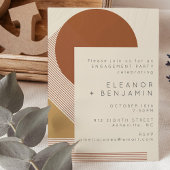 Moderne Formen Lines Copper Gold Engagement Party Einladung