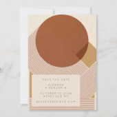 Moderne Formen Lines Copper Gold Wedding Save The Date (Vorderseite)
