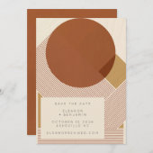 Moderne Formen Lines Copper Gold Wedding Save The Date (Vorne/Hinten)