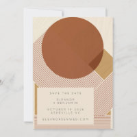 Moderne Formen Lines Copper Gold Wedding