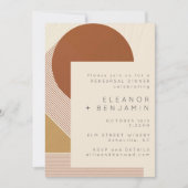Moderne Formen Lines Kupfer Gold Probe Dinner Einladung (Vorderseite)