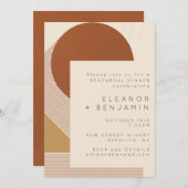 Moderne Formen Lines Kupfer Gold Probe Dinner Einladung (Vorne/Hinten)