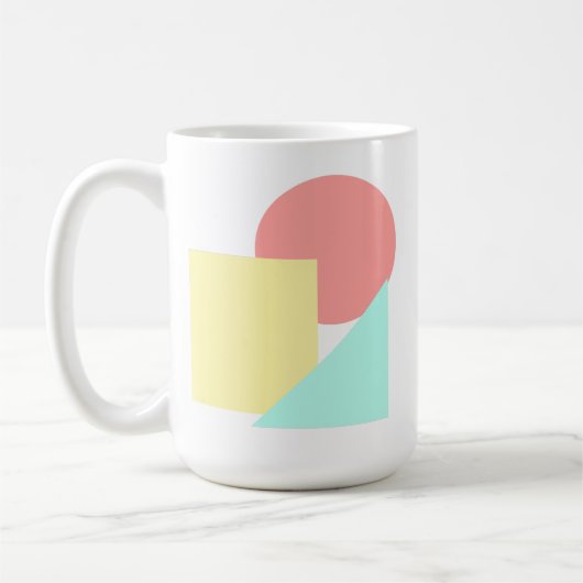 Moderne Formen mit Kreis, Quadrat und Dreieck Kaffeetasse (Links)