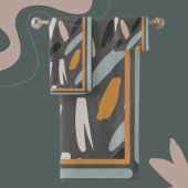 Moderne Formen Perwinkle, Orange, Aquamarin/braun Badhandtuch Set