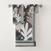 Moderne Formen Perwinkle, Orange, Aquamarin/braun Badhandtuch Set (Insitu)
