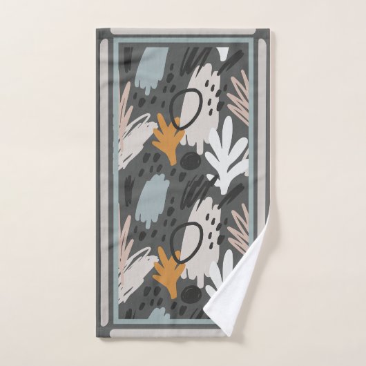 Moderne Formen Perwinkle, Orange, Aquamarin/braun Badhandtuch Set (Handtuch)