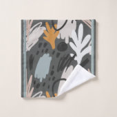 Moderne Formen Perwinkle, Orange, Aquamarin/braun Badhandtuch Set (Waschlappen)