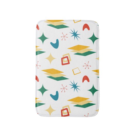 Moderne Formen - Retro-Mod, atomisch, mittelalterl Badematte (Vorderseite Vertikal)