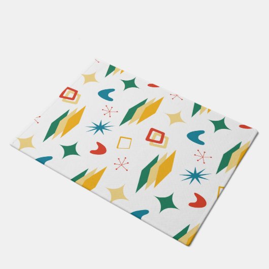 Moderne Formen - Retro-Mod, atomisch, mittelalterl Fußmatte (Schrägansicht)