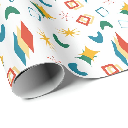 Moderne Formen - Retro-Mod, atomisch, mittelalterl Geschenkpapier (Rolleneckpunkt)