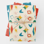 Moderne Formen - Retro-Mod, atomisch, mittelalterl Geschenkpapier Set (Beispiel)