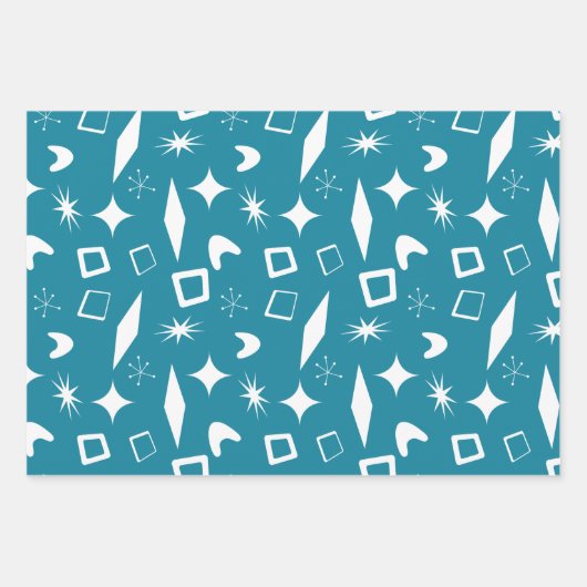 Moderne Formen - Retro-Mod, atomisch, mittelalterl Geschenkpapier Set (Vorderseite 3)