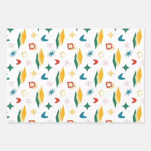Moderne Formen - Retro-Mod, atomisch, mittelalterl Geschenkpapier Set (Vorderseite 2)