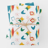 Moderne Formen - Retro-Mod, atomisch, mittelalterl Geschenkpapier Set (Beispiel)