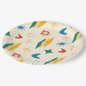 Moderne Formen - Retro-Mod, atomisch, mittelalterl Pappteller (Schrägansicht)