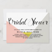 Moderne Formen | Rosa Brautdusche Einladung (Vorderseite)