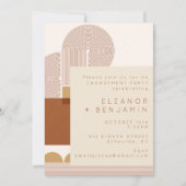 Moderne Formen und Line Terracotta Engagement Part Einladung (Vorderseite)