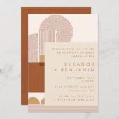 Moderne Formen und Line Terracotta Probe Dinner Einladung (Vorne/Hinten)