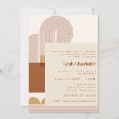 Moderne Formen und Linie Terracotta Bat Bar Mitzva Einladung (Vorderseite)