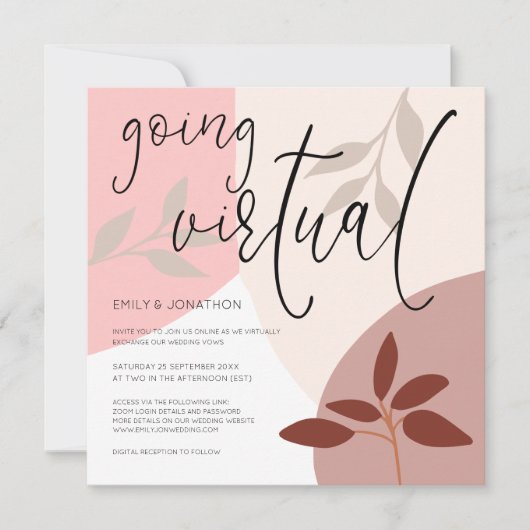 Moderne Formen Verlasst Skripte für virtuelle Hoch Einladung (Vorderseite)