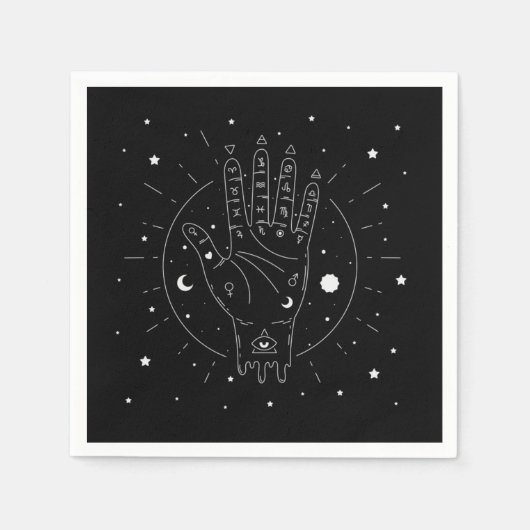 Moderne Fortune Teller Palmistry Mystic Serviette (Vorderseite)