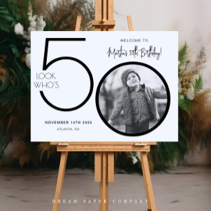 Moderne Foto 50. Geburtstags-Willkommensschild Poster
