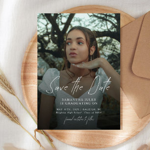 Moderne Foto-Abiturfeier Save The Date